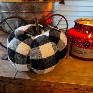 Plaid Fabric Pumpkin Decoration